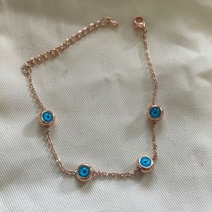 Rose gold bracelet - Evil Eye Crystal
